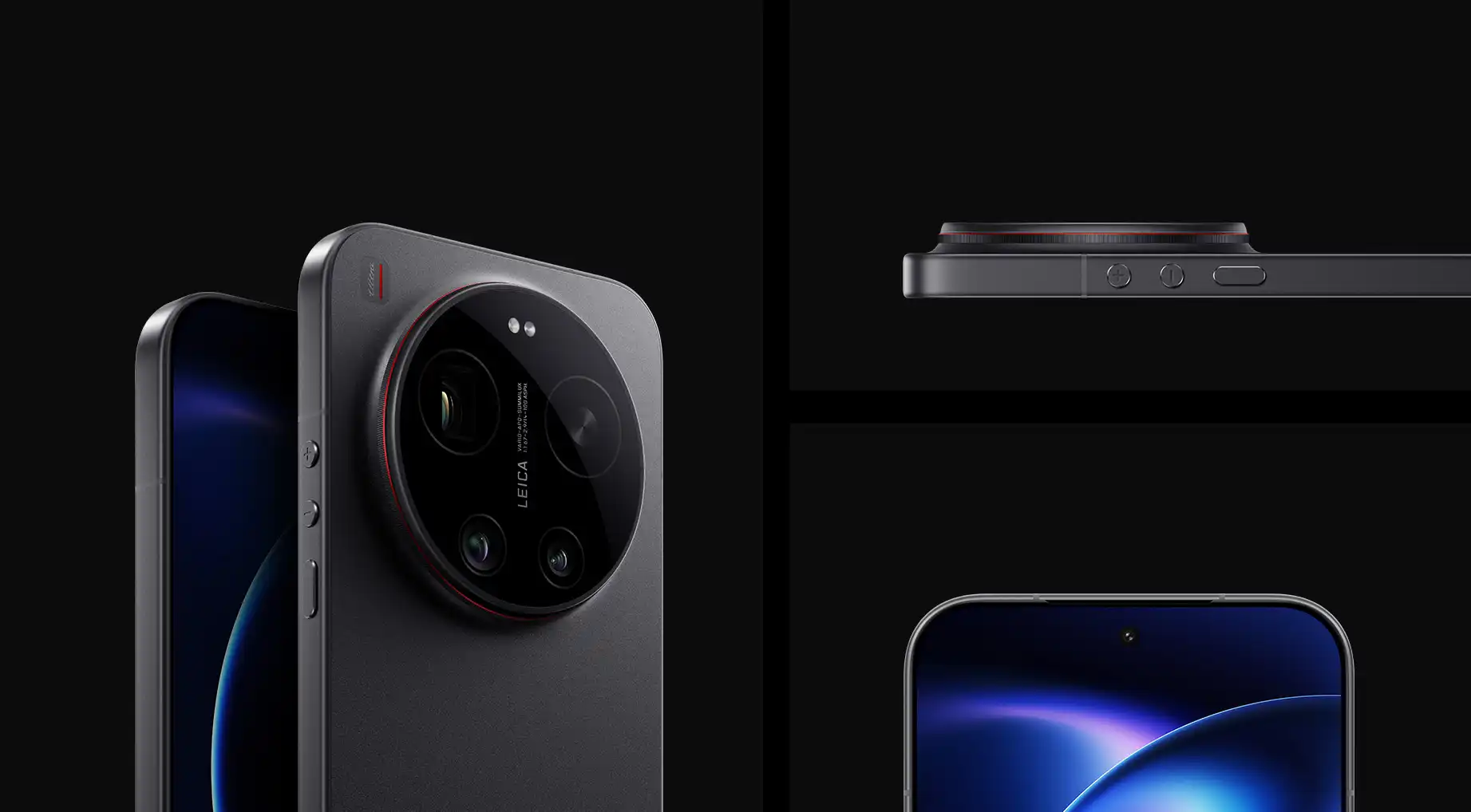 Xiaomi 17 Ultra fekete színben, közeli kamera- és kijelző-részletekkel