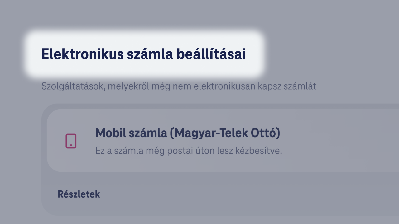 Elektronikus számla beállításai