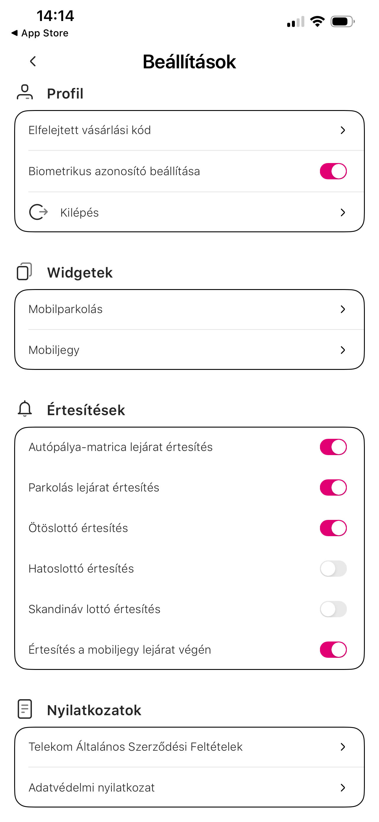 Beállítások