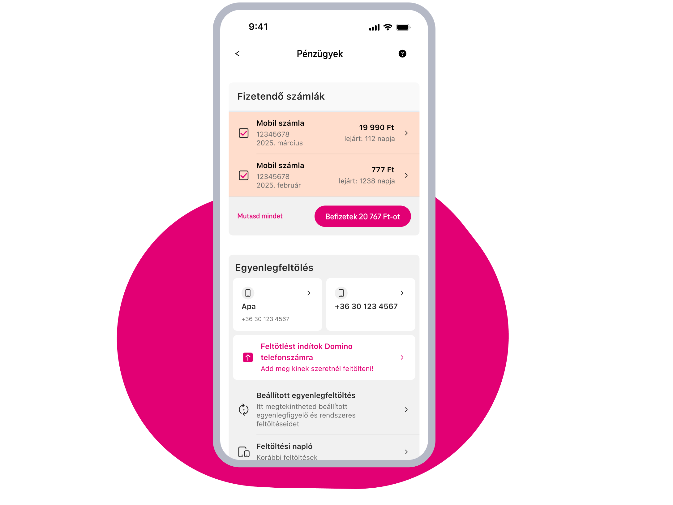 Számlafizetés és egyenlegfeltöltés egyszerűen