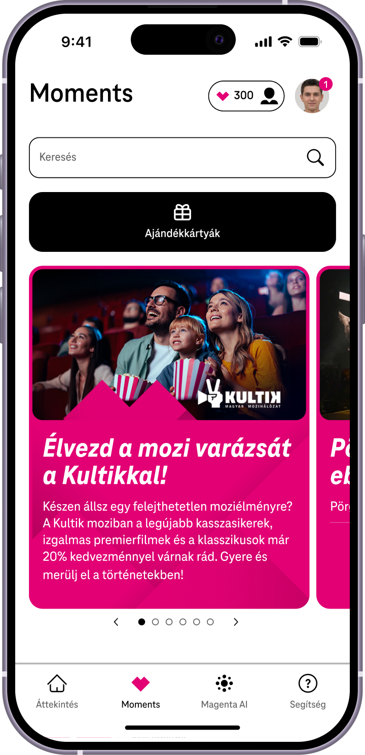 Telekom alkalmazás Telekom alkalmazás egy mobiltelefon kijelzőjén