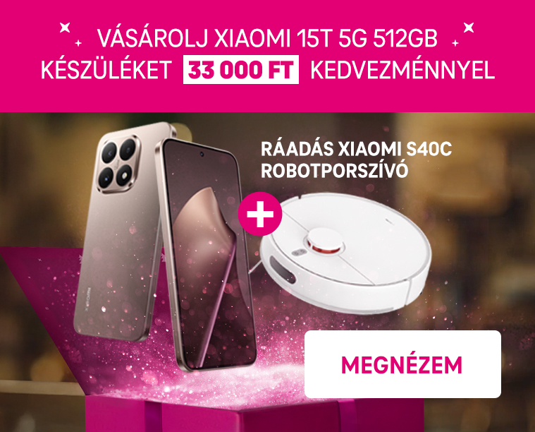 Vásárolj Xiaomi 15T Pro 5G 512 GB készüléket 33 000 Ft kedvezménnyel + ráadás Xiaomi S40C robot porszívó