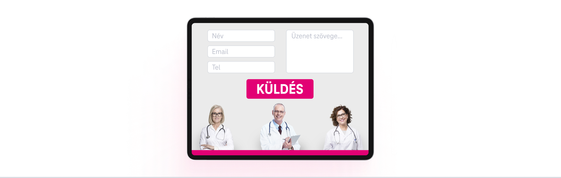 Tanácsadó orvosok és egy kapcsolatfelvételi űrlap online orvosi tanácsadáshoz