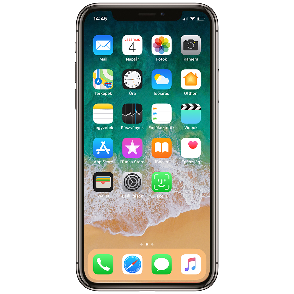 Apple iPhone X beállításának kijelzője