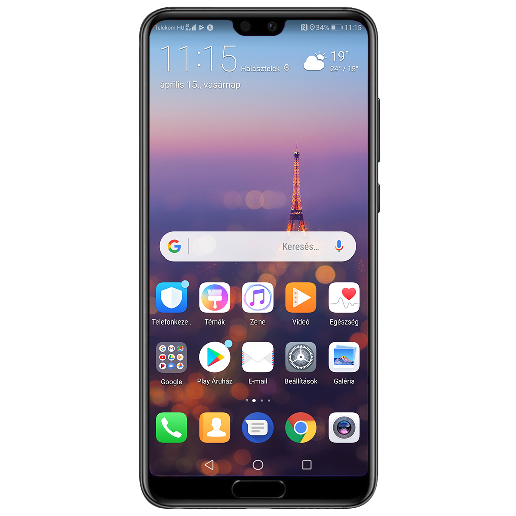 Huawei P20 beállításának kijelzője