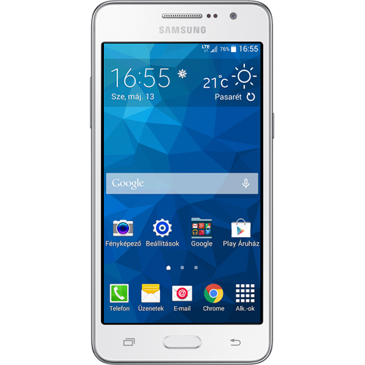 Samsung Galaxy Grand Prime beállításának kijelzője