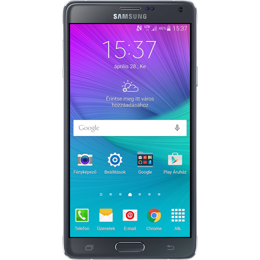 Samsung Galaxy Note 4 beállításának kijelzője