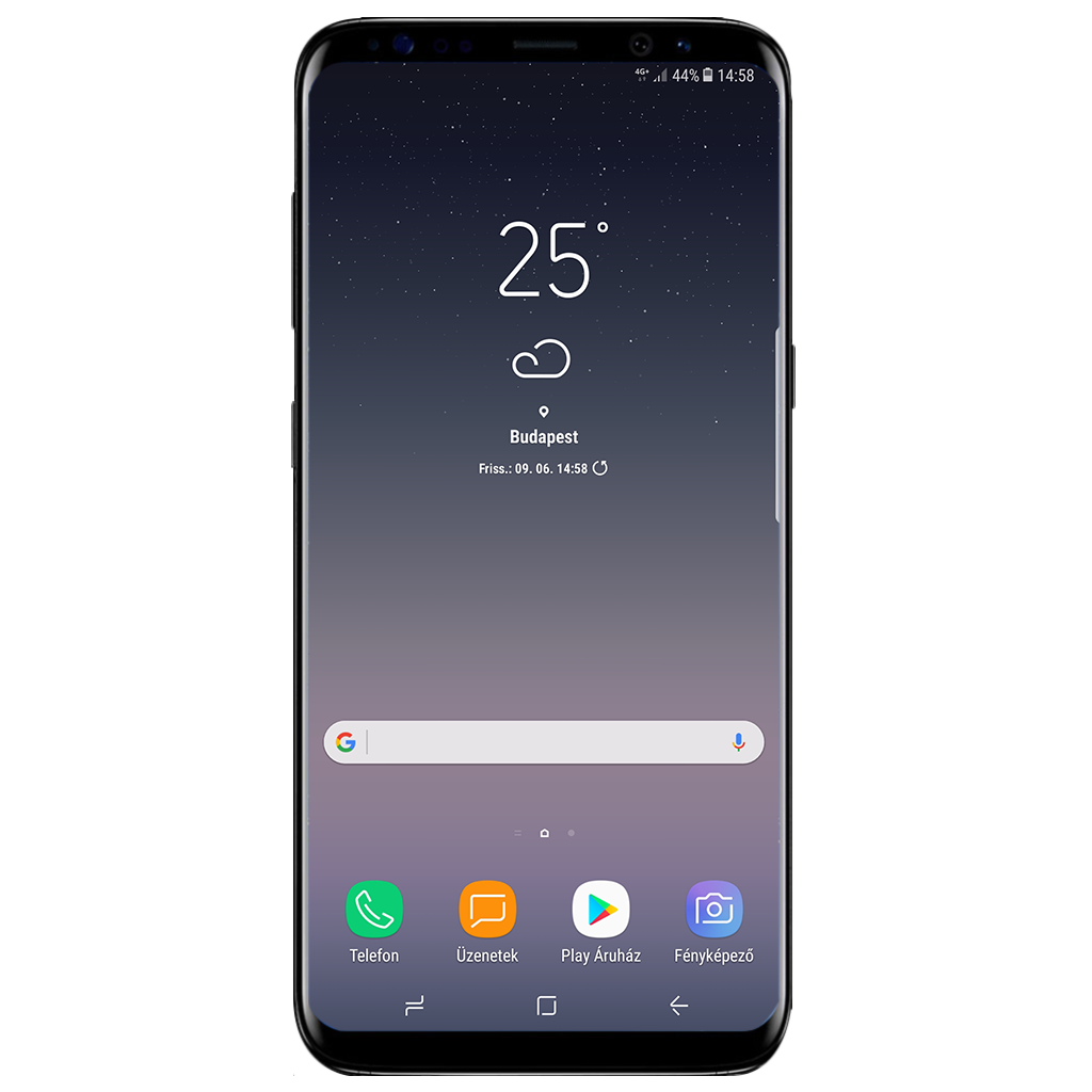 Samsung Galaxy Note 8 beállításának kijelzője