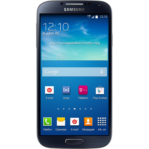 Samsung Galaxy S4 beállításának kijelzője