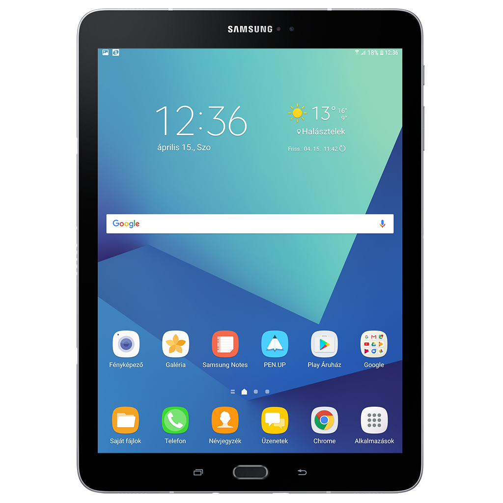Samsung Galaxy Tab S3 beállításának kijelzője