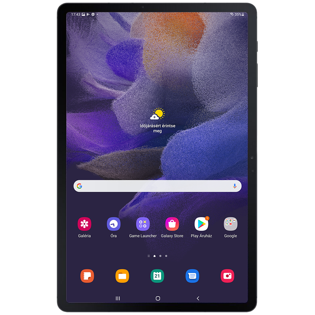 Samsung Galaxy Tab S7 FE beállításának kijelzője